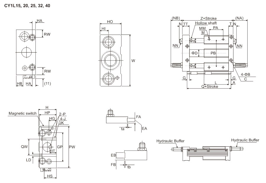 CY1L Rodless Air Cylinder