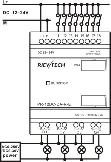 Rievtech Micro PLC Economic Type Programmable Relay PR-12DC-DA-R-E Mini PLC with Non-expandable