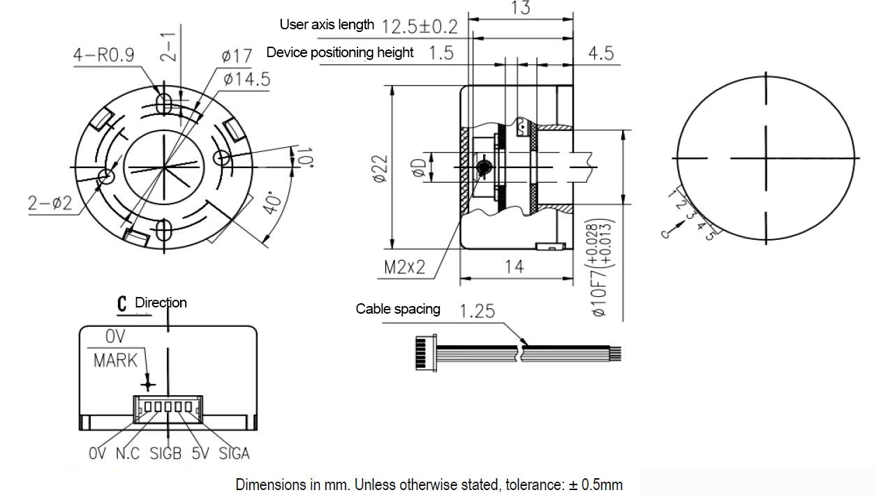HKT22 mini Optical Encoder Hollow Shaft Incremental motor Servomotor Encoder