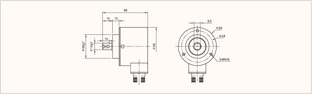 ISC5806-401-1000-BZ1-524-L Outer diameter 58mm Solid Shaft Incremental Optical Rotary Encoder