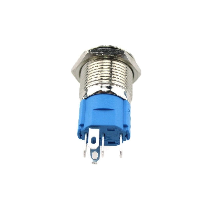 16mm Lighted Switches Illuminated Metal Flat Round 12V Red Led Waterproof Push Button