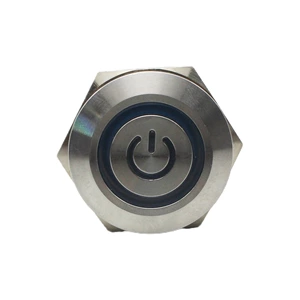 25mm ABS25S-P11-CB-24V IP67waterproof Metal Push Button Switch with Momentary 1NO1NC