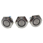 IP67 waterproof metal push button switch with momentary 1NO1NC white color ABS25S-P11-EW-24V
