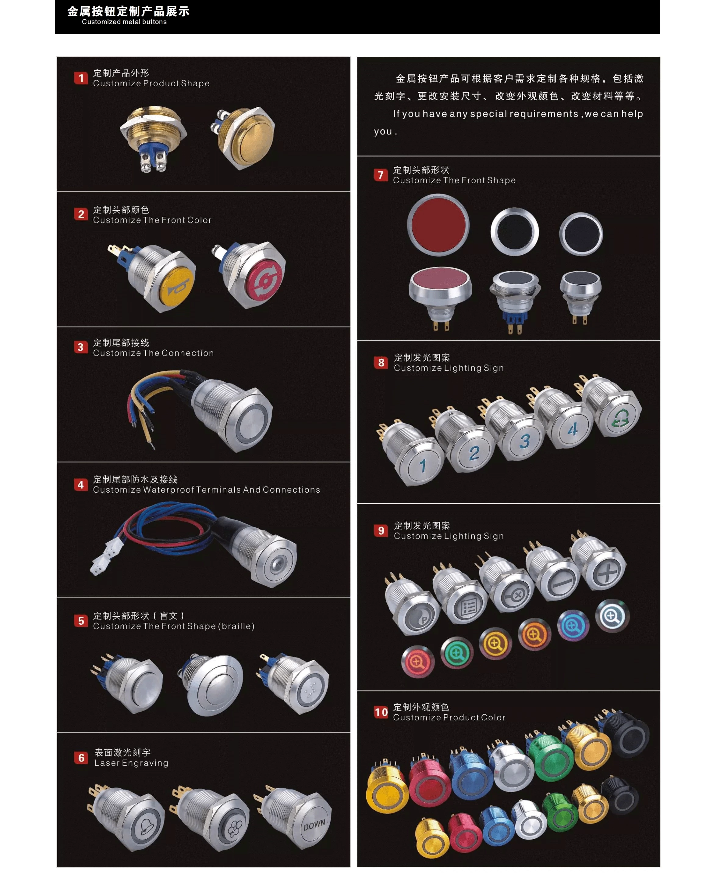 16mm Emegency stop push button switch K16-811-N 3pins Good quality