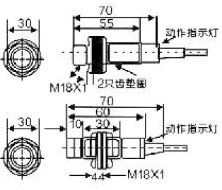 CM18-3005NA IP54 5mm Adjustable M18 Capacitance Proximity Switch for Level Detection