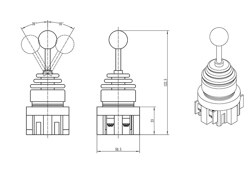 YM-11/2T 2 position selflock maintain cross master rotary switch