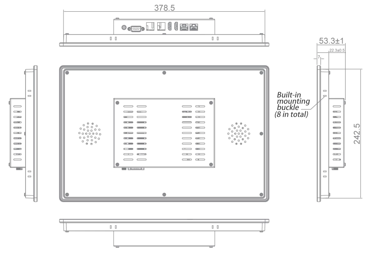 Flexem FPad916R001 HMI 15.6” 16:9 TFT LCD Resistive Touchscreen