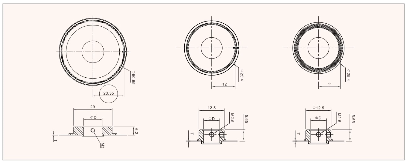 DK22 3 Channel Kit Optical Encoder Hollow Shaft Incremental Motor Servomotor Encoder