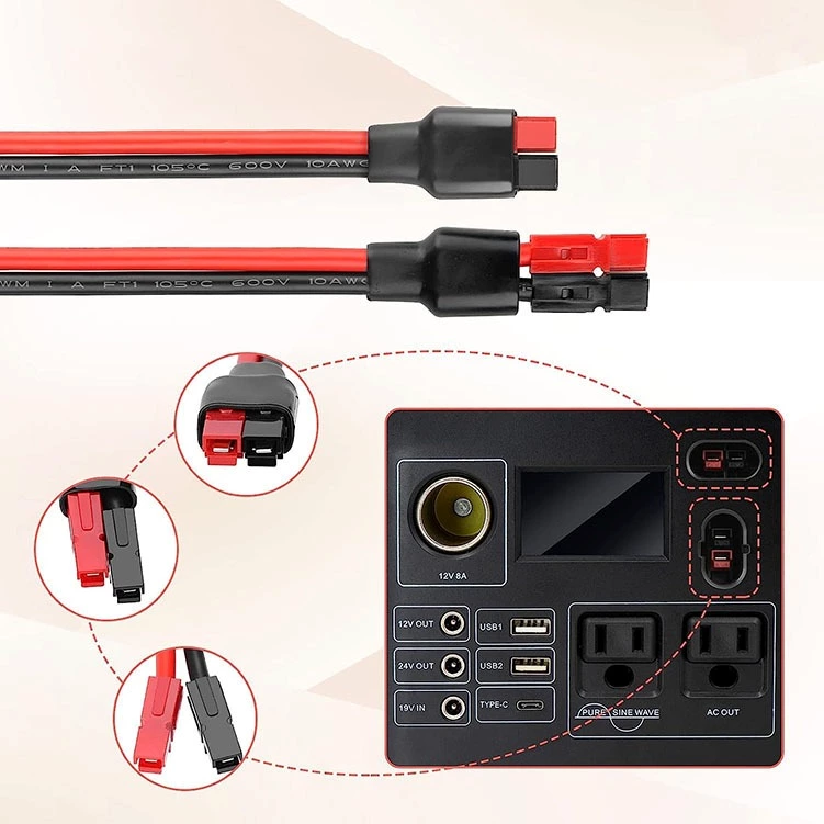45A Anderson To MC4 Photovoltaic Connector Mobile Energy Storage Battery Power Charging Cable 2m