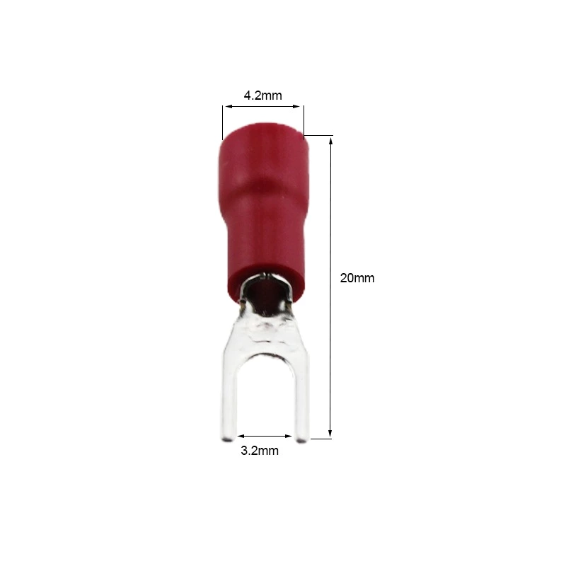 SV1.25-3.2 Insulated brass or copper Fork Terminal Y terminal Red Crimp Terminal cold-pressed terminals