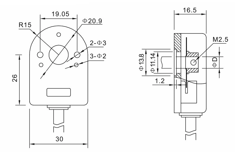 HKT3004 2 And 3 Channel Kit Optical Encoder Hollow Shaft Incremental Motor Encoder