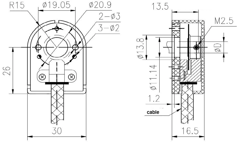 HKT30-C03 2 Channel Kit Optical Encoder cheaper Hollow Shaft Incremental motor Servomotor Encoder