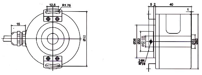 IHA5208 Outer Diameter60mm Hollow Shaft Rotary Encoder