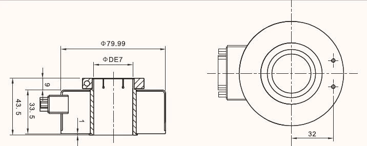 IHA8025 Outer Diameter 80mm hollow shaft encoder