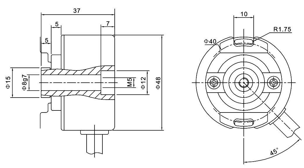 Hollow Encoder Hollow Rotary Encoder Servo motor encoder IHU4808