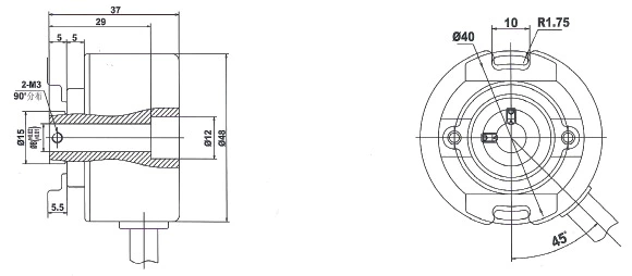 IHU4808 absolute encoders rotary encoders hollow shaft encoder