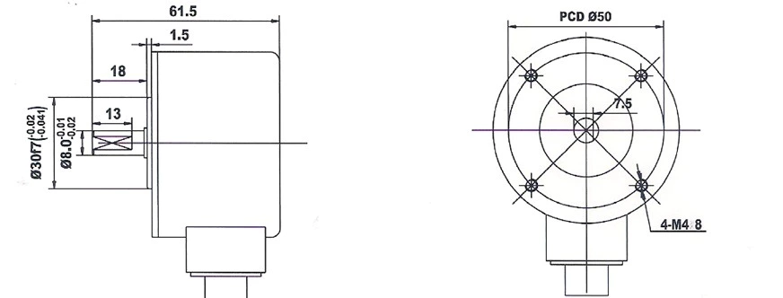 ISC6008 Outer diameter 60mm Shaft 8mm Shaft Encoder