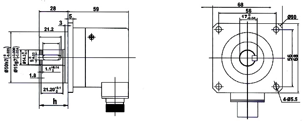 ISL5815 Outer diameter 58mm Solid Shaft Incremental Encoder