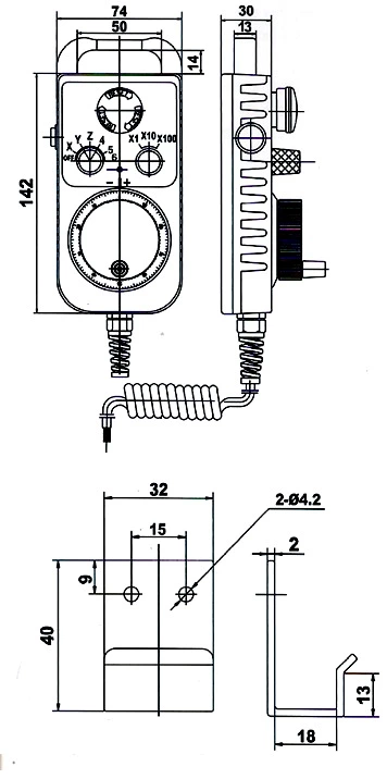 ISMM1474-001-100B-5L MPG Manual Pulse Generator with Emergency Stop