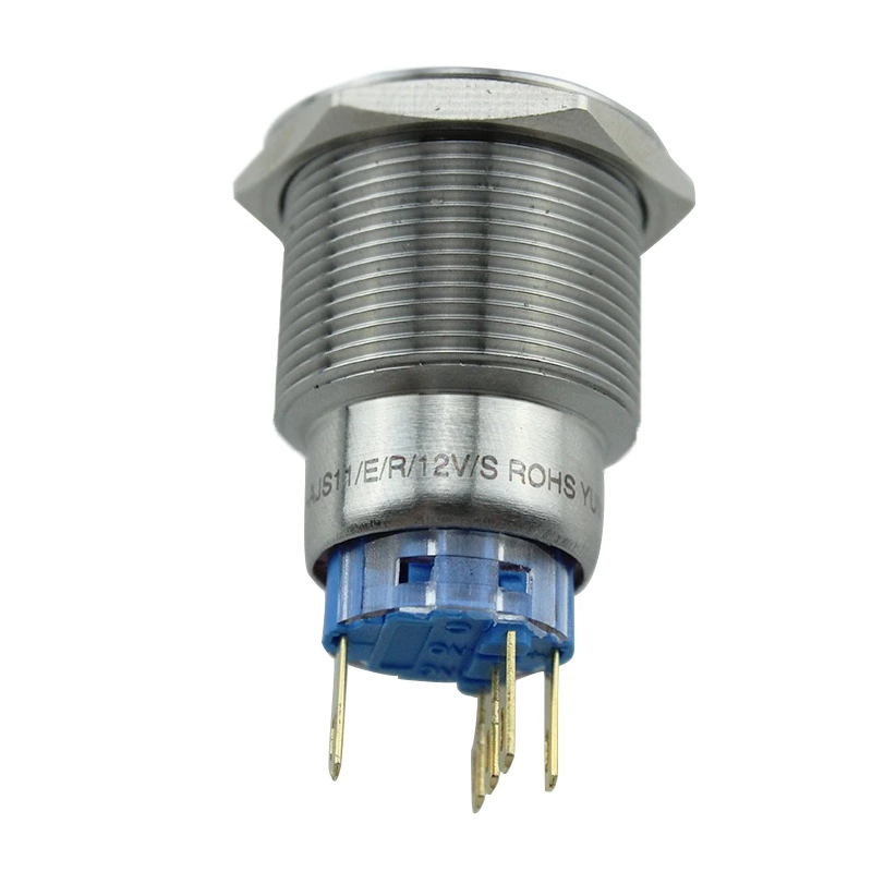 22mm IP67 Momentary Metal Push Button with Ring Led