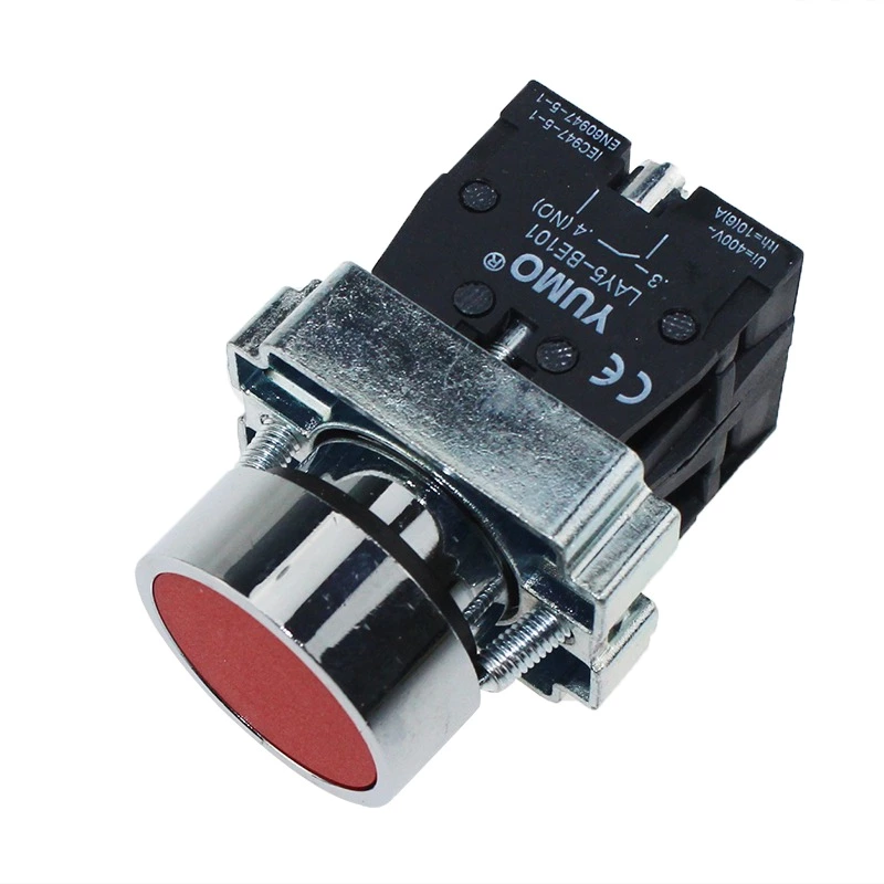 LAY5-BA45 Red Metal Switch NO+NC Industrial Momentary Spring Return Push Button