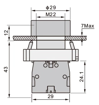 LAY5-BA45 Red Metal Switch NO+NC Industrial Momentary Spring Return Push Button