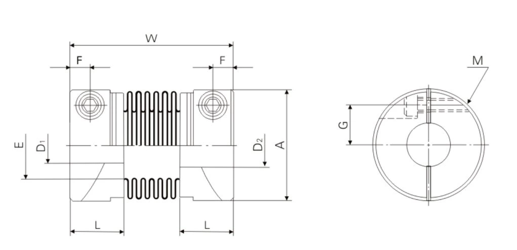 LB Series Metal Bellows Clamping Flexible Coupling
