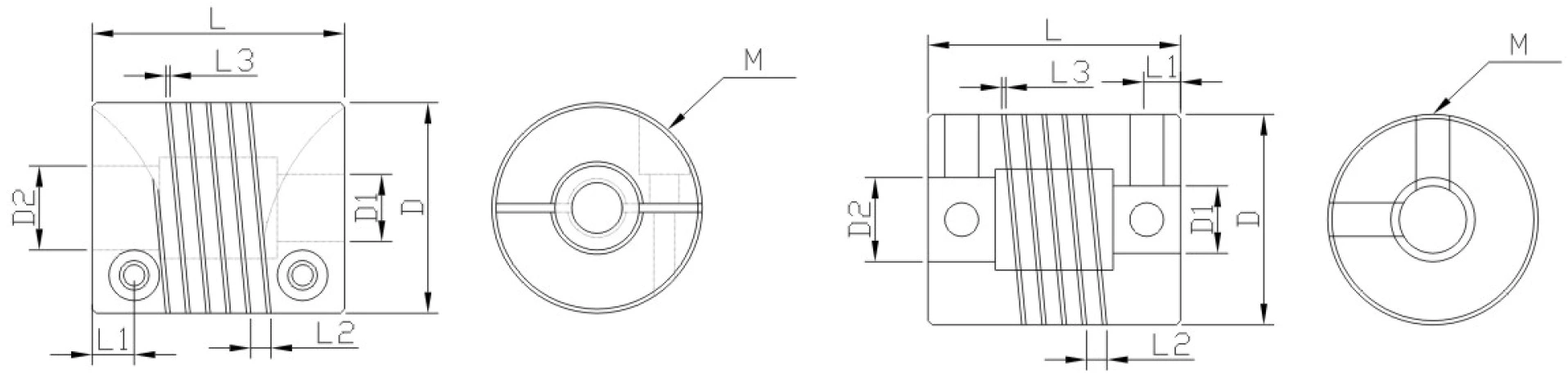 LR Series 8mm Diameter Top Thread Type Aluminium Flexible Encoder Coupling
