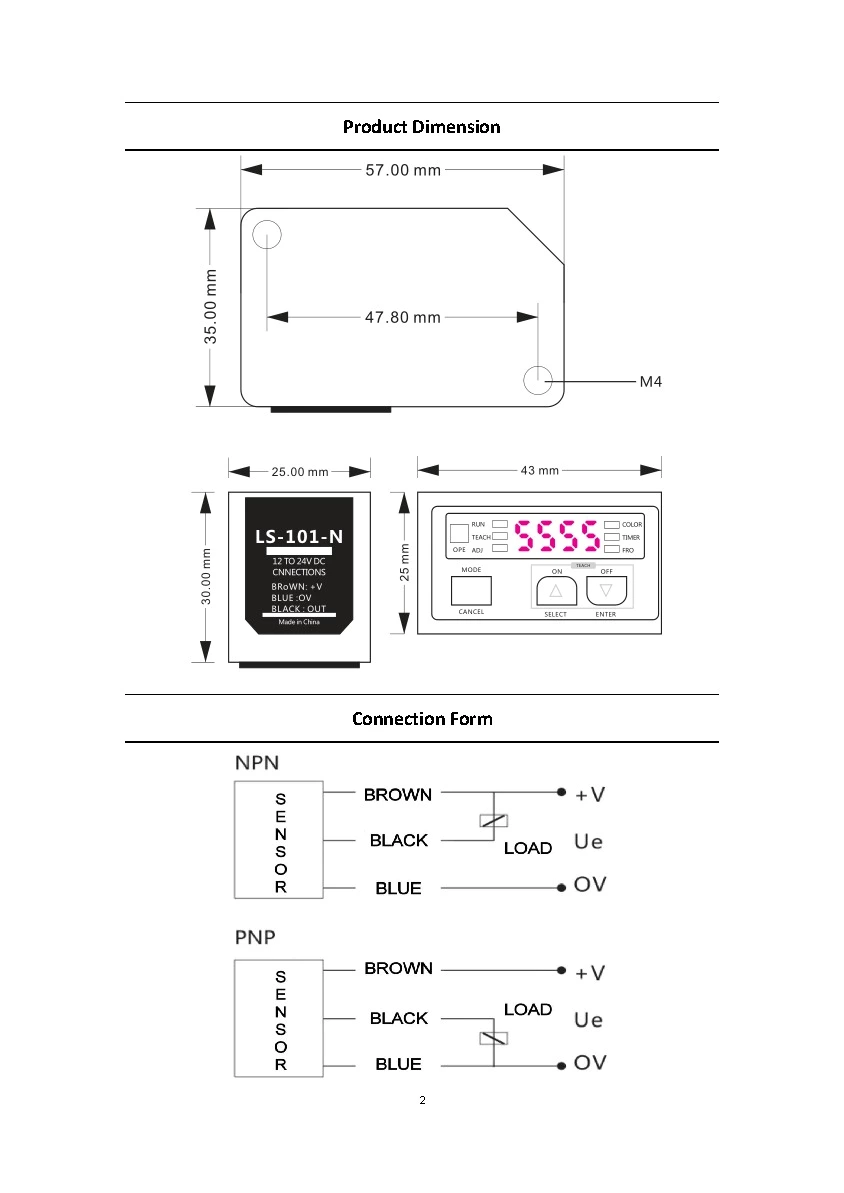 LS-101 Digital Color Mark Sensor