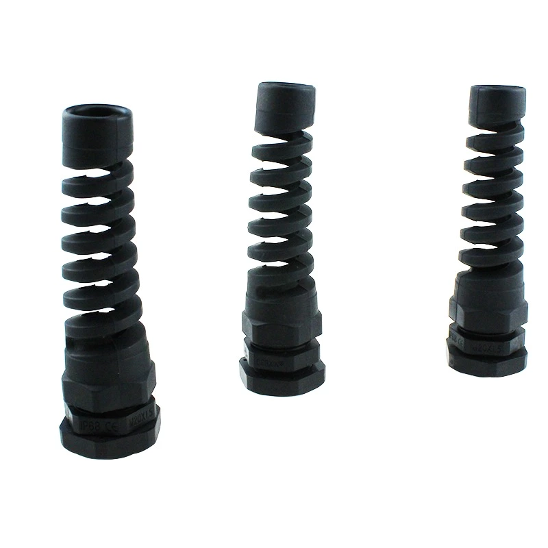Waterproof M12 M16 M18 M20 Nylon Spiral Flex Protecting Cable Gland