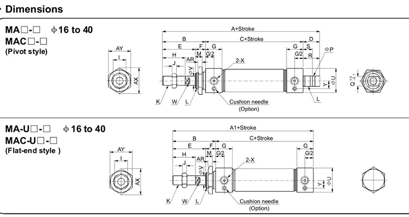 Pneumatic MA25*25 Stainless Steel Mini Cylinder