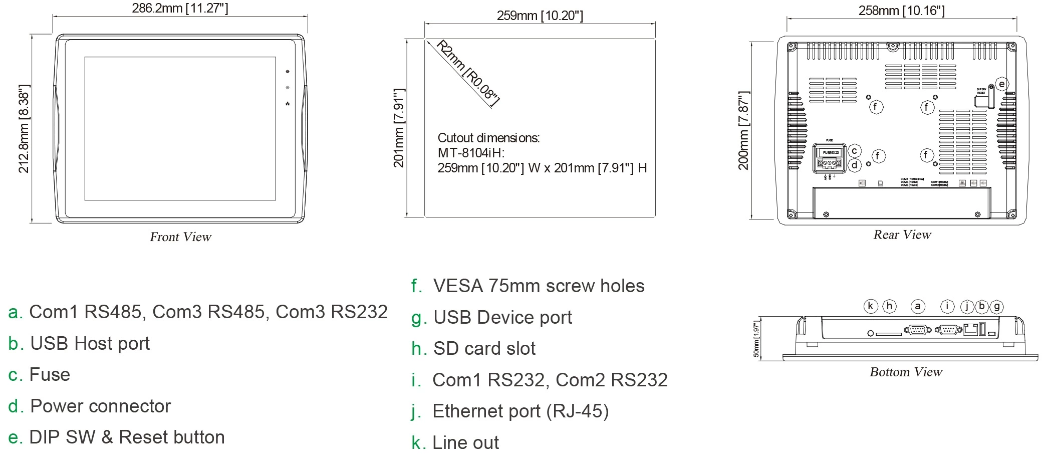 MT8104IH 10.4 inch Human Machine Interface touch screen HMI