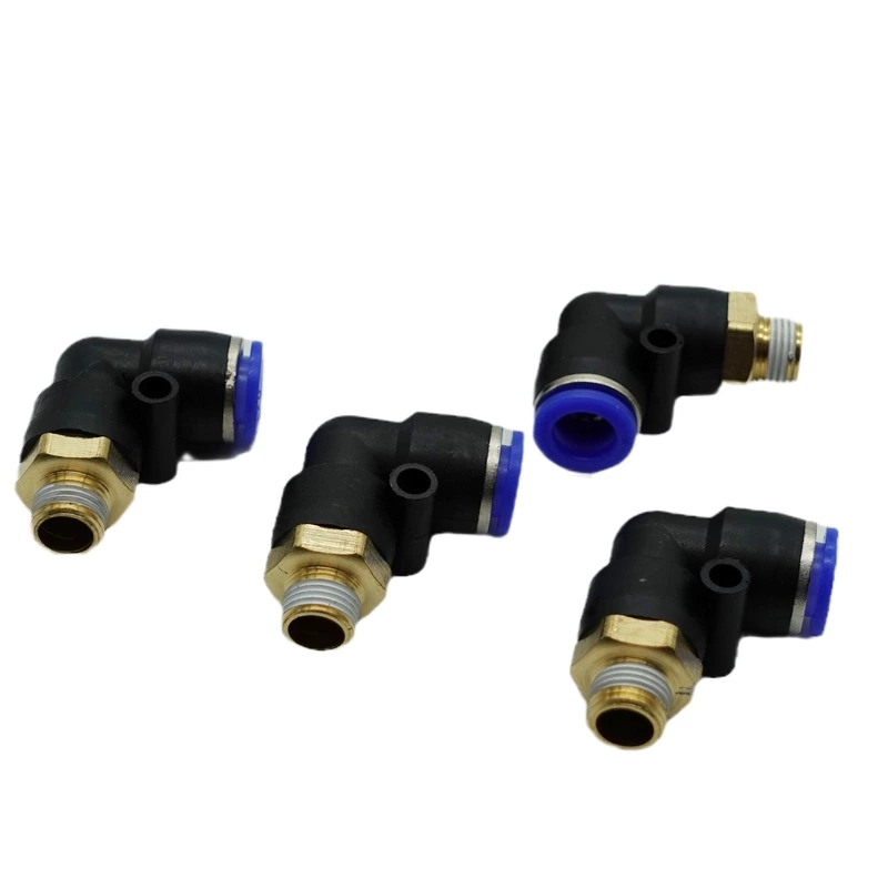 L Type Threaded Three-Way Pipe Fitting Air Pipe Joints Quick Hose Connector PL8-01