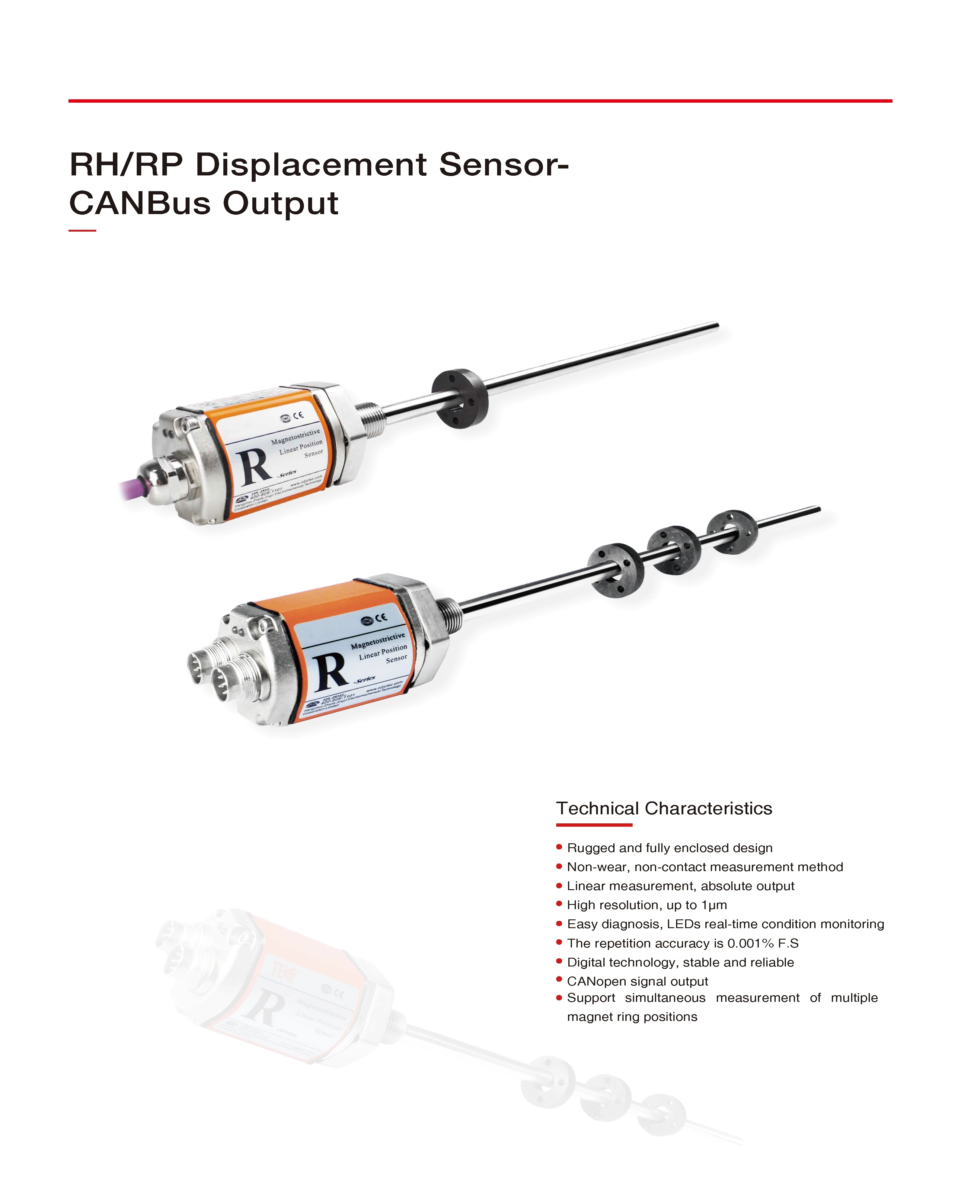 RH/RP Displacement Sensor-CAN Bus Output Magnetostrictive Displacement Sensor
