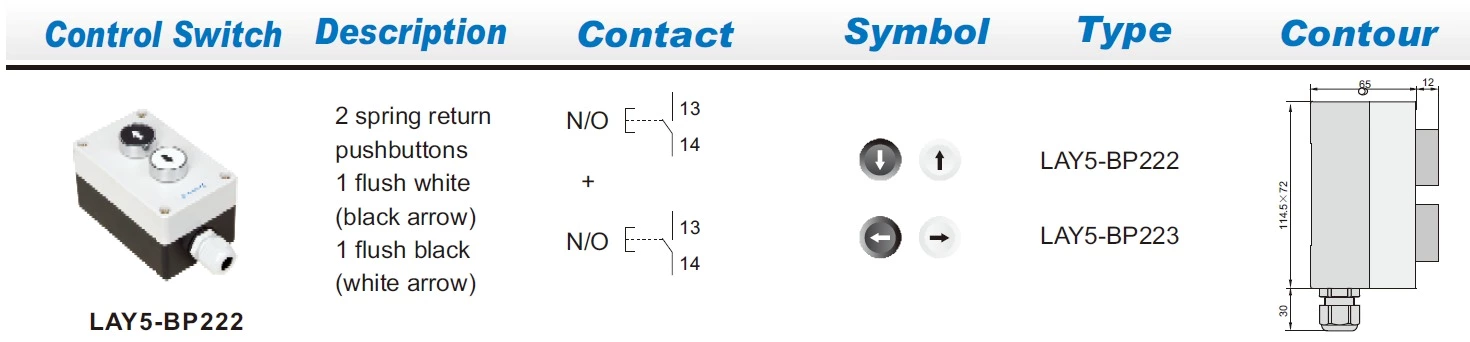 LAY5-BP223 Plastic Remote Panel Control Enclosure