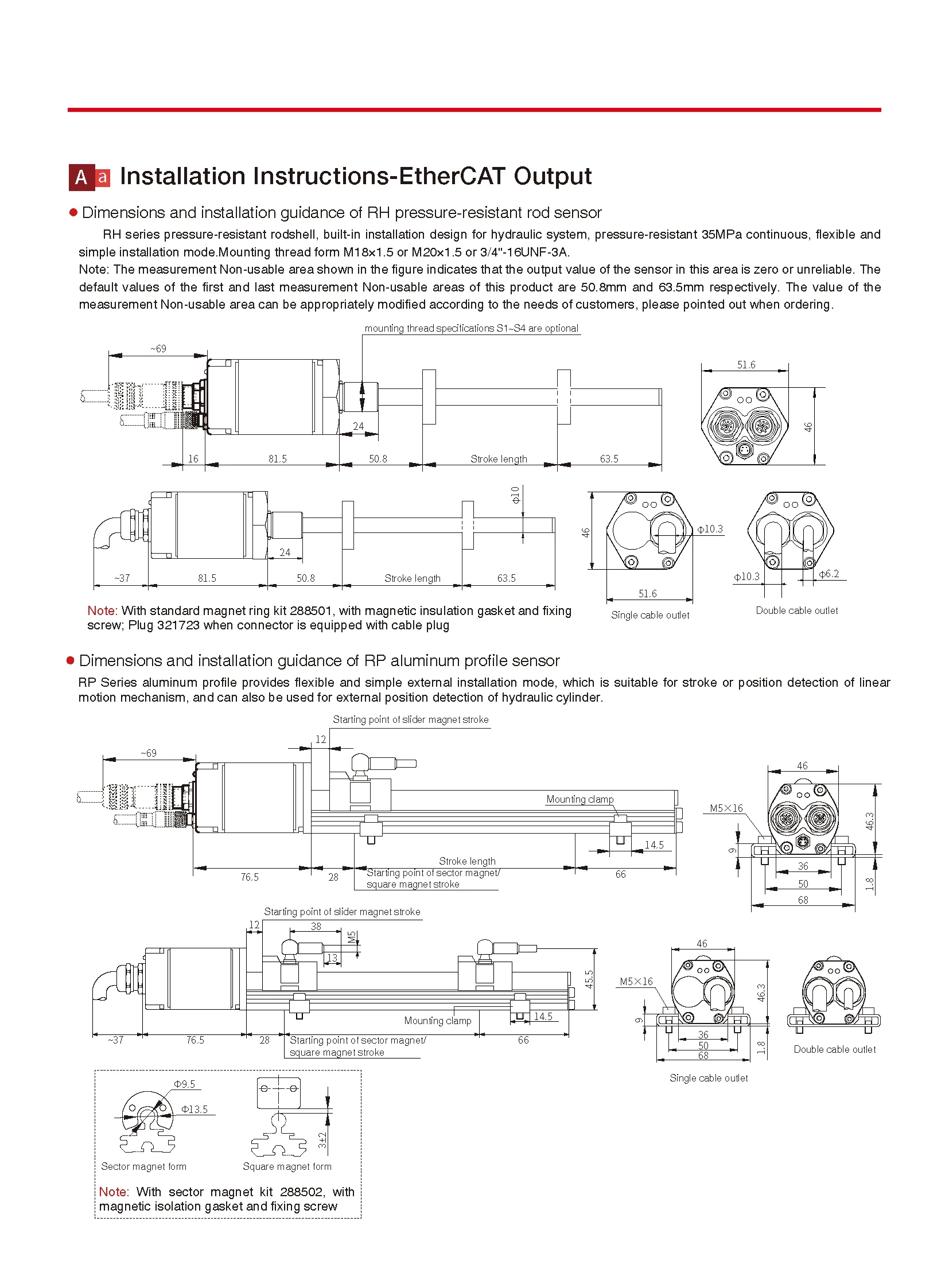 RH/RP Displacement Sensor-StartStop Output Magnetostrictive Displacement Sensor