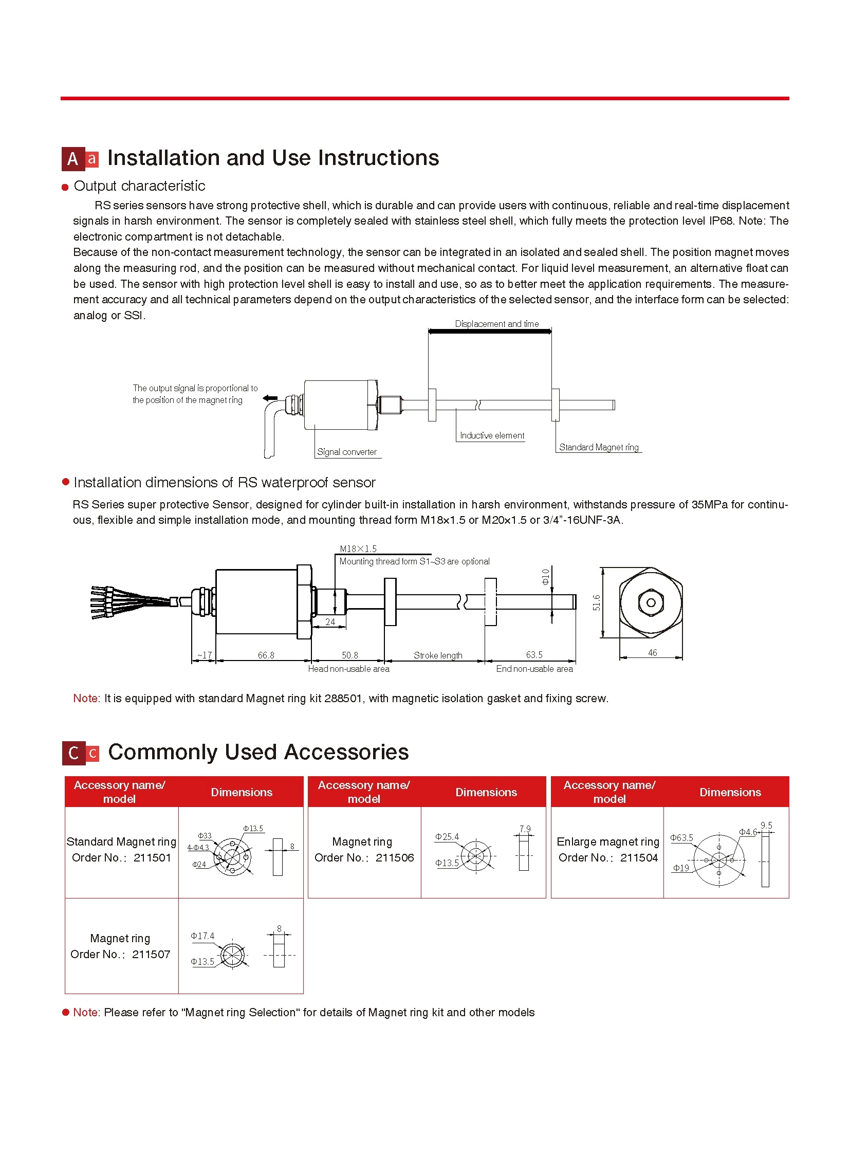 RS Waterproof Displacement Sensor
