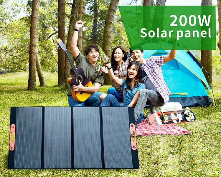YC200W4ZBS 200W Solar Panel Waterproof Folding Solar Charging Panel for Mobile Power Supply