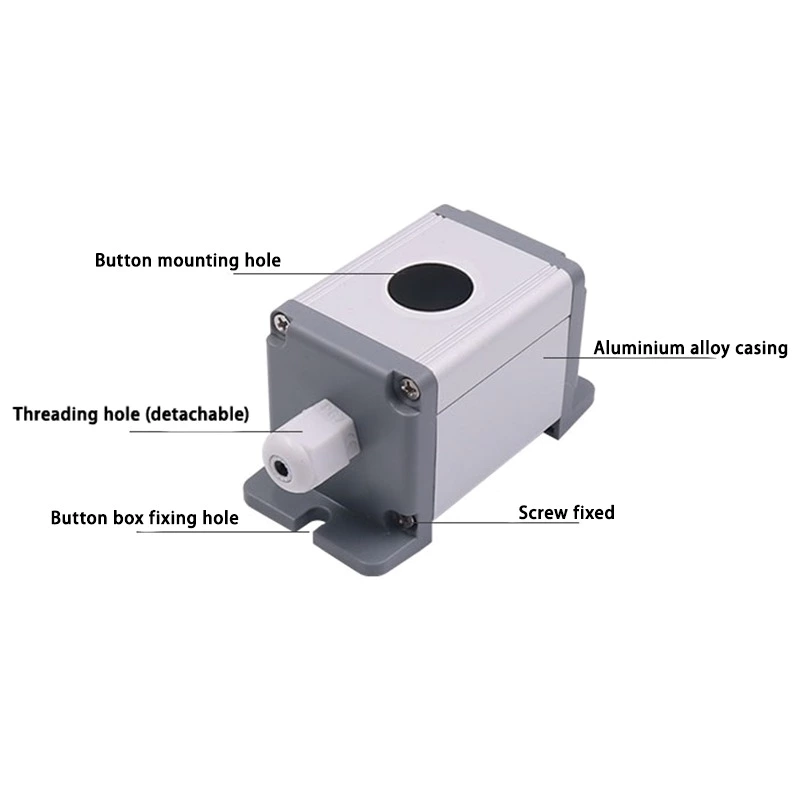 19mm Waterproof Aluminium Alloy Metal Push Button Switch Box Outdoor Power Control Box with 5 Holes