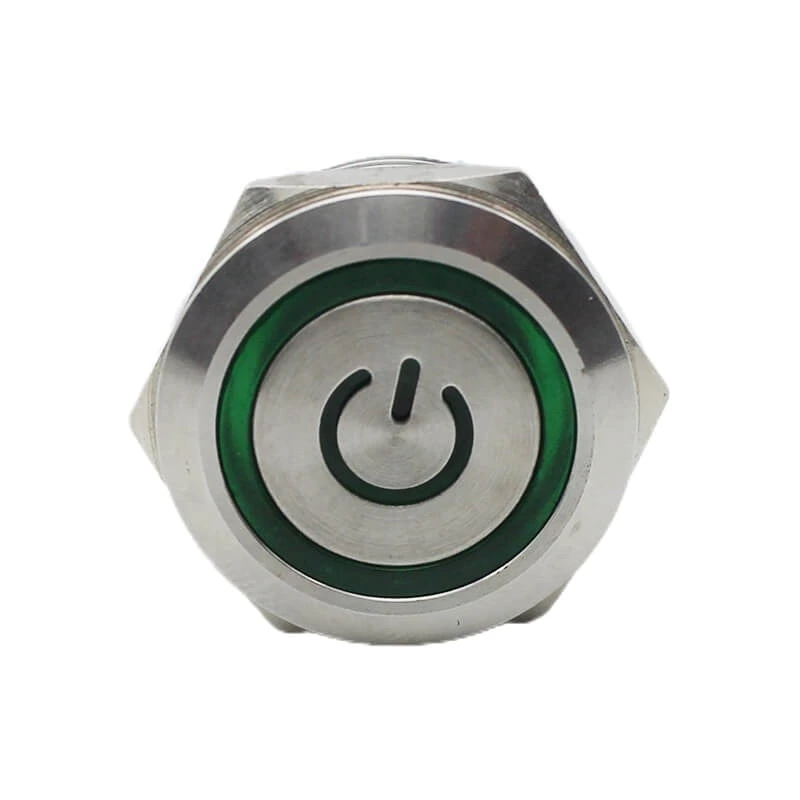 19mm Metal momentary latching power lamp led push button Switch 230V
