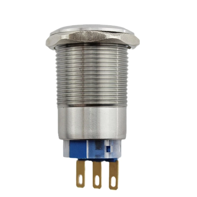 19mm IP67 Flat Momentary Or Maintained Waterproof Stainless Steel Metal Push Button Switch