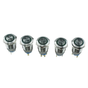 Hot Sale 19mm Ring Illuminated Stainless Steel Metal Push Button