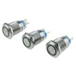 19mm Flat Button Ring Illuminate Latching 5v Led Waterproof IP67 Metal Switch