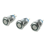 19mm Flat Button Ring Illuminate Latching 5v Led Waterproof IP67 Metal Switch