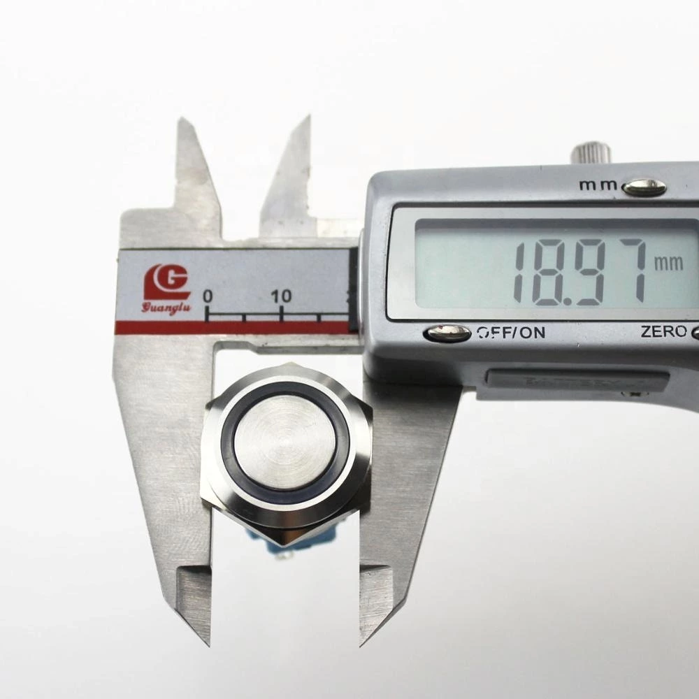 Hot sale ABS19S-P11Z-E 19mm IP67 latching high type led Stainless metal push button