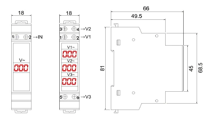 NV-1P Din Rail Display Meter Smart Electrical Meter