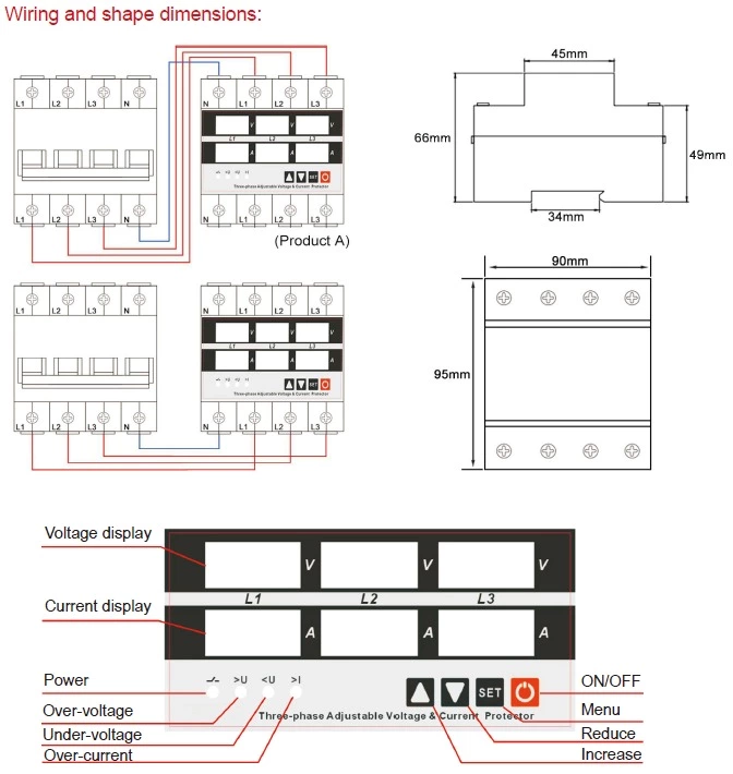 NP5-VA OVERVOLTAGE AND UNDERVOLTAGE PROTECTOR 63A 380VAC