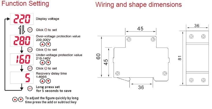 NP2-V OVERVOLTAGE AND UNDERVOLTAGE PROTECTOR 40/63A 80~350VAC