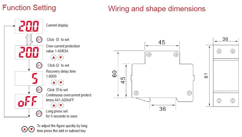 NP2-A OVERVOLTAGE AND UNDERVOLTAGE PROTECTOR 40/63A 80~350VAC