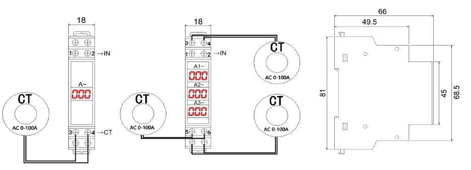 NA-1P Din Rail Display Meter Smart Electrical Meter